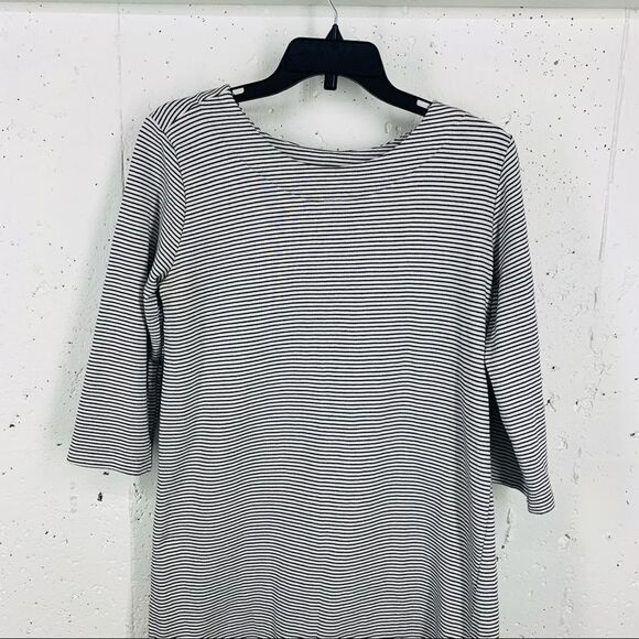 Mo:vint size Large Black & White Striped Shirt Dress - Picture 4 of 11